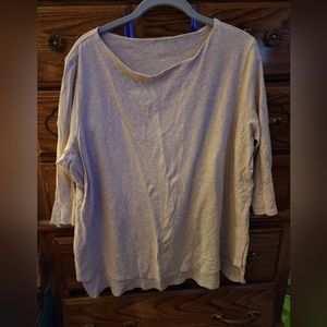 Tan Sporty T- Shirt 3/4 Sleeve